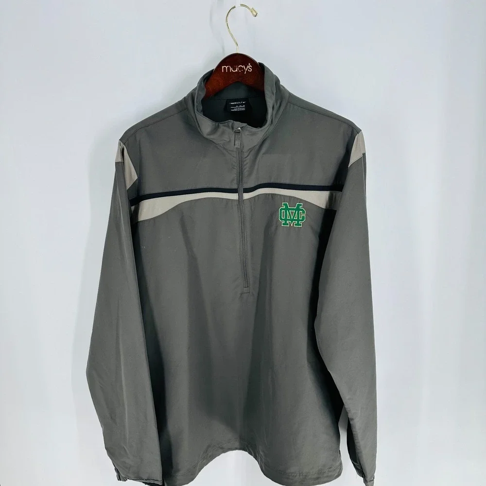 Nike Golf Half Zip Stand‎ Collar Performance Logo Activewear Top Gray Size XL